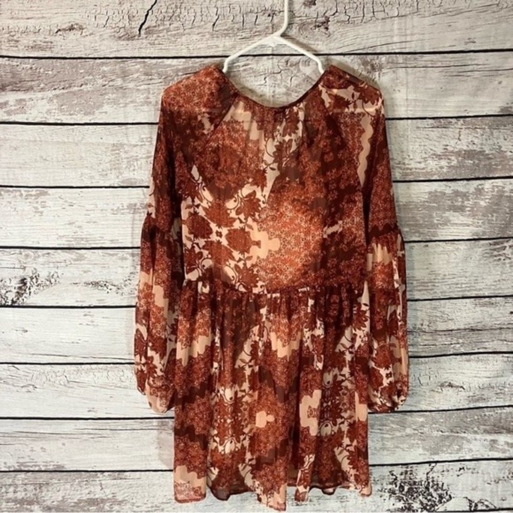 NWT Show Me Your Mumu Sienna Swing Boho Mini DressBell Sleeves. Size Small - Picture 4 of 6